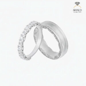 Bộ trang sức kim cương vàng trắng 14k - MS009