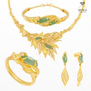 Bộ trang sức vàng 24K Lá Ngọc Cành Vàng - MS012